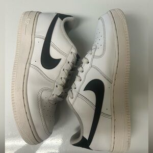 Nike White and Black Air Force Sneakers. Youth size 5.5